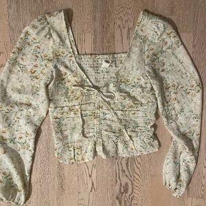 H&M Floral Ruched Top